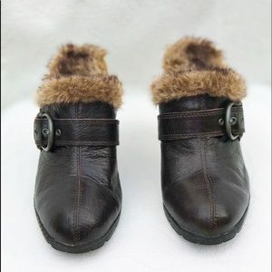 b.o.c. Brown Leather Mules